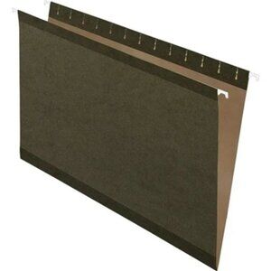 25 Pack Olive Green 100% Recycled Legal Reinforced Hanging Office Folders Set #1